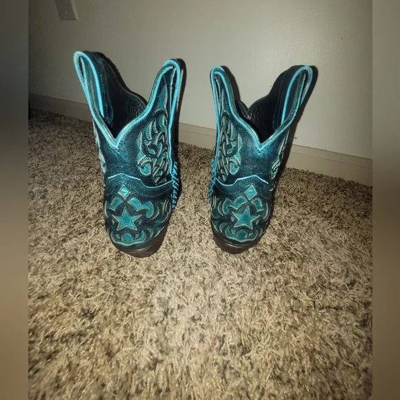 BLACK STAR All Leather TERLINGUA WESTERN BOOTIES Boots Size 7.5 - Picture 5 of 7